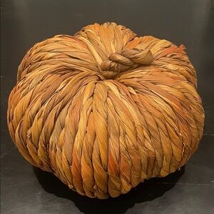Handcrafted Woven Pumpkin Decor - Brown